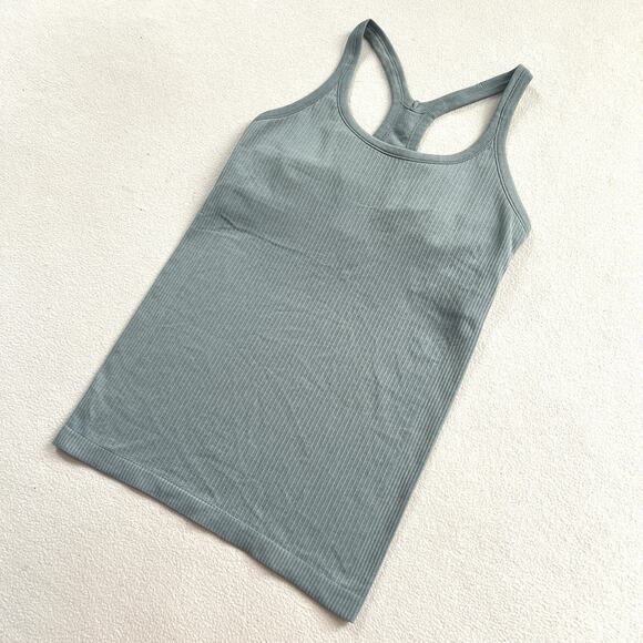 Lululemon Women Solid Blue Cast Ebb to Street Tank II Racerback Top W1AX1S 8 - Picture 2 of 6